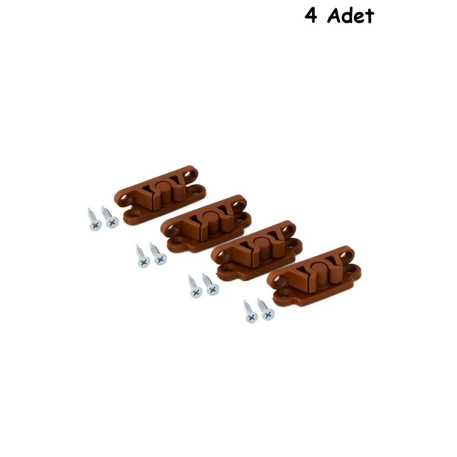 Pvc Sineklik Çıt Çıt Kapı Pencere Kilidi Kahverengi 4 Adet
