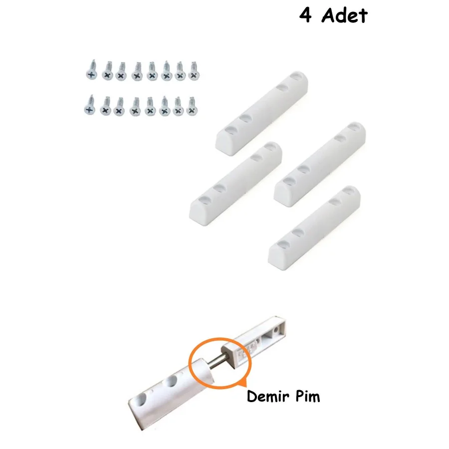 Pvc Sineklik Menteşesi Demir Pimli Beyaz 4 Adet
