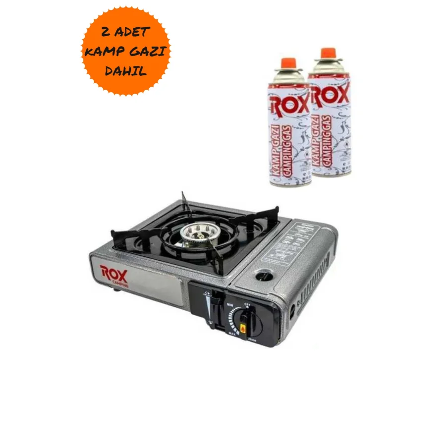 Rox Portatif Kamp Ocağı 2 Adet Kamp Gazı Dahil Set