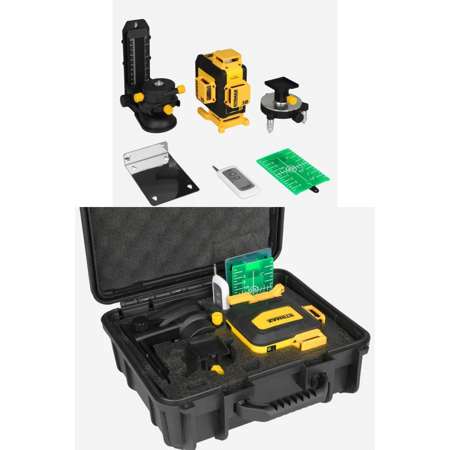 RTRMAX RTM059 Profesyonel Li-ion Şarjlı 4X360⁰ Yeşil Lazer Distomat