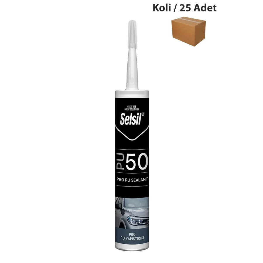 Selsil PU 50 Poliüretan Mastik Beyaz 280 Ml Koli 25 Adet