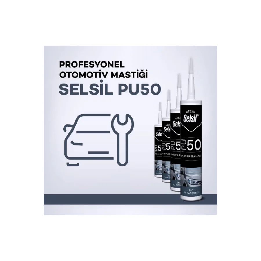 Selsil PU 50 Poliüretan Mastik Siyah 280 Ml