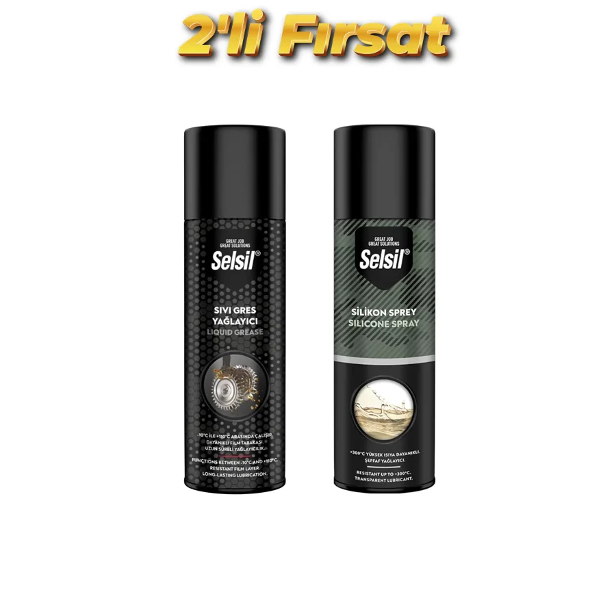 Selsil Silikon Sprey 500 Ml + Selsil Sıvı Gres 500 Ml
