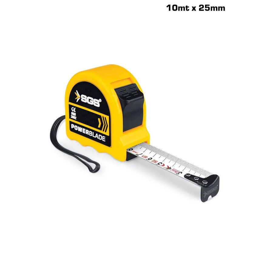 SGS Şerit Metre Çift Stoplu 10 Metre x 25 Mm SGS2083