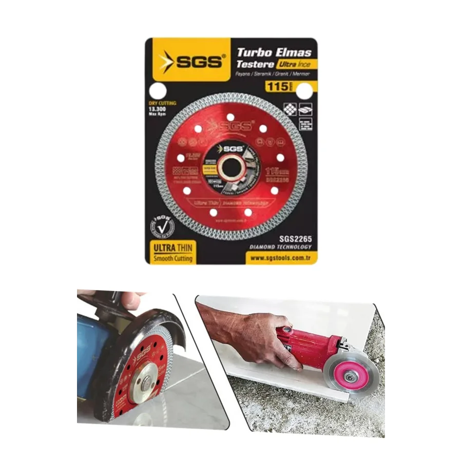 SGS Turbo Elmas Testere Ultra İnce Hassas Seramik Fayans Kesici 115mm