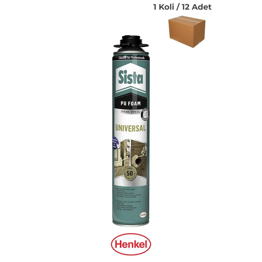 Sista Tabancalı Poliüretan Köpük Dolgu Montaj Köpüğü 750ml Koli 12 Adet