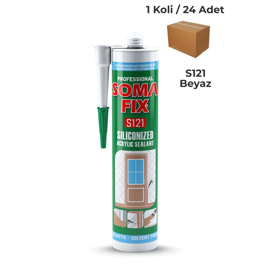 Somafix S121 Silikonize Mastik Beyaz 310 Ml Koli 24 Adet