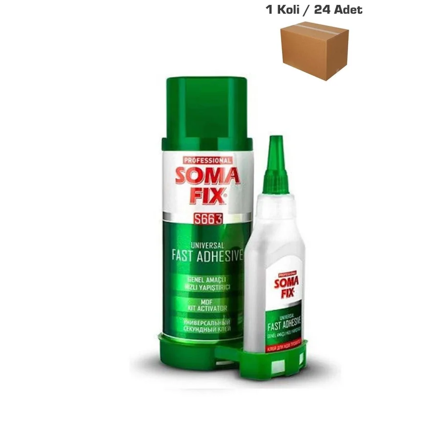 Somafix S663 Hızlı Yapıştırıcı 2li Set 200 Ml + 50 Gr Koli 24 Adet