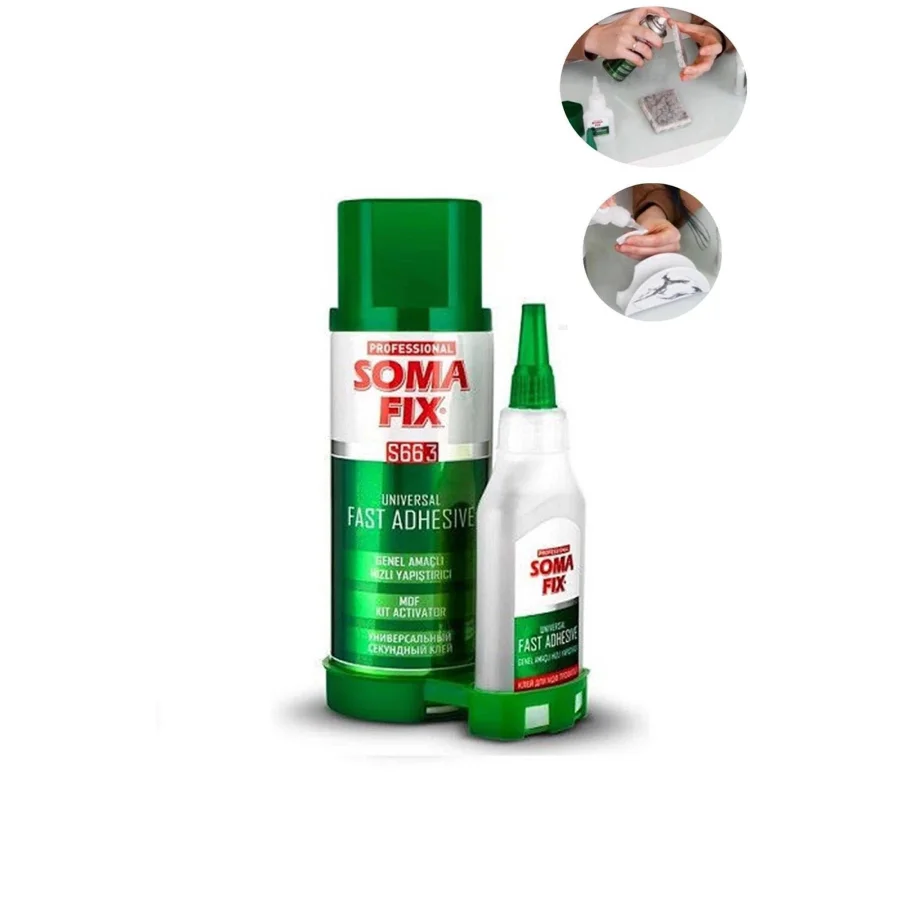 Somafix S663 Hızlı Yapıştırıcı 2li Set 200 Ml + 50 Gr Koli 24 Adet