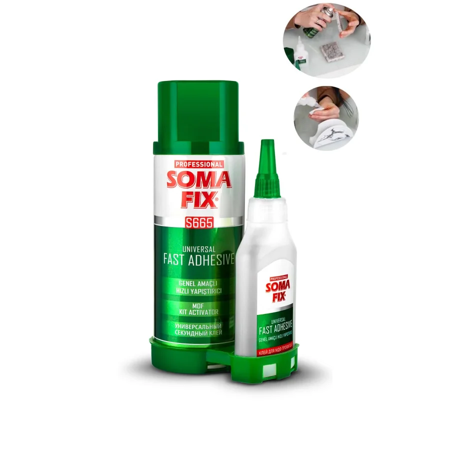 Somafix S665 Hızlı Yapıştırıcı 2li Set 400 Ml + 100 Gr Koli 24 Adet