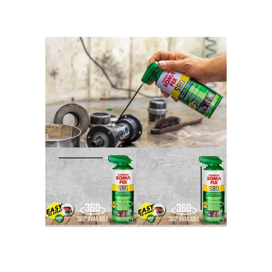 Somafix S80 Çok Amaçlı Sprey Pas Sökücü ve Yağlayıcı Akıllı Pipet 350 Ml