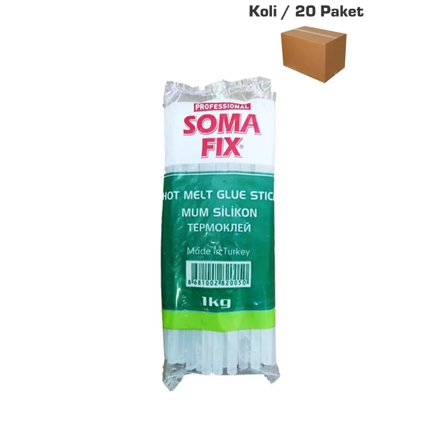 Somafix S82 Sıcak Kalın Mum Silikon Çubuk Şeffaf Koli 20 Paket