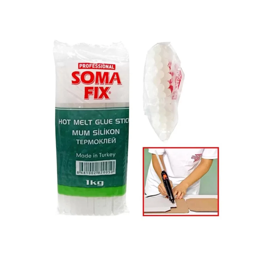 Somafix S82 Sıcak Kalın Mum Silikon Çubuk Şeffaf Koli 20 Paket