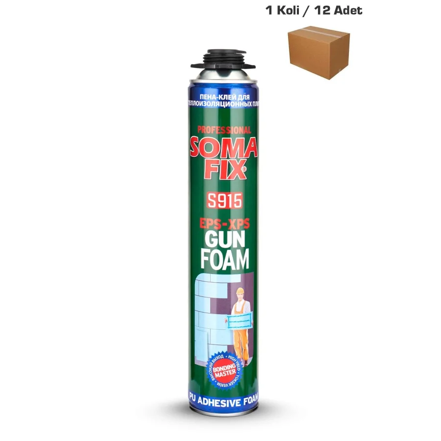 Somafix S915 Eps-Xps Tabancalı Montalama Köpüğü 750 Ml Koli 12 Adet