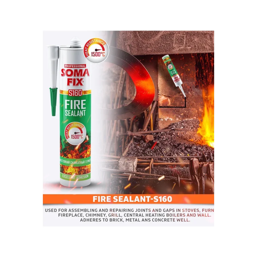 Somafix Yüksek Isı Mastiği S160 Siyah 310 Ml