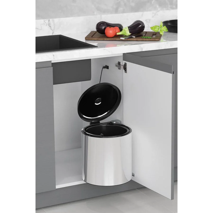 Starax  Paslanmaz Dolap İçi Çöp Kovası Krom 10 Lt S-2251-SS