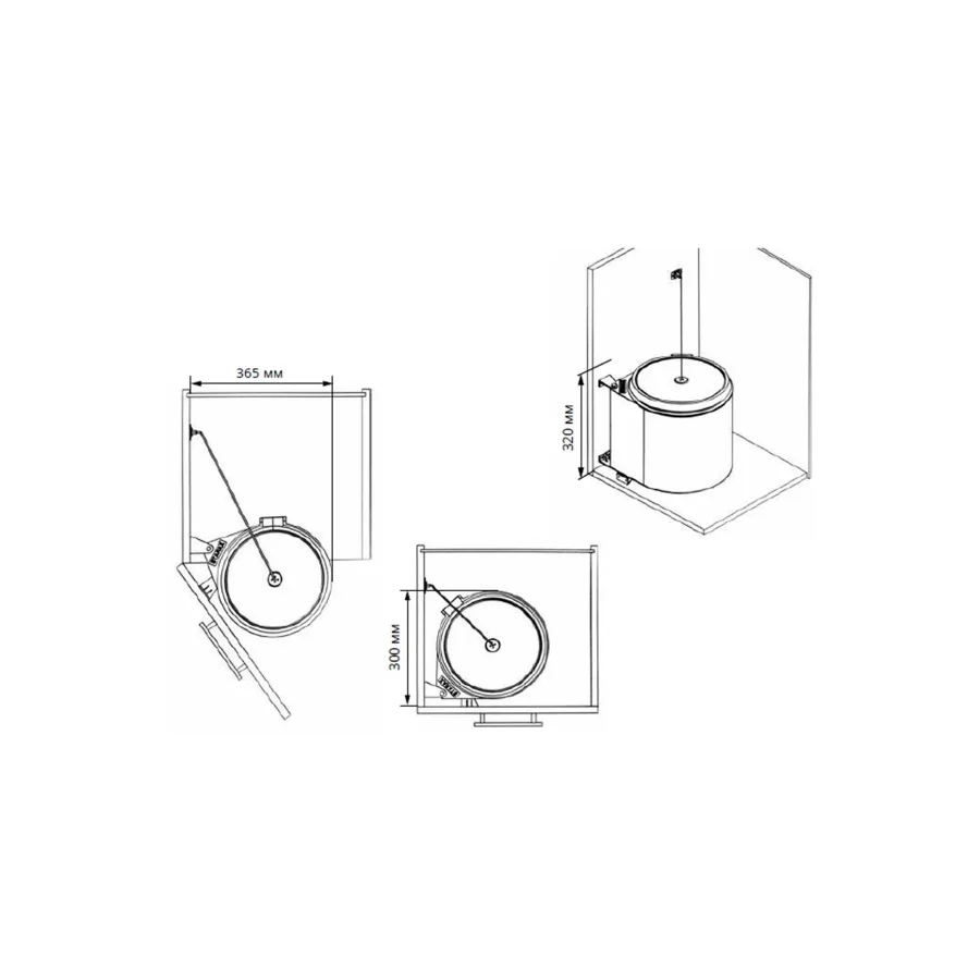 Starax  Paslanmaz Dolap İçi Çöp Kovası Krom 10 Lt S-2251-SS