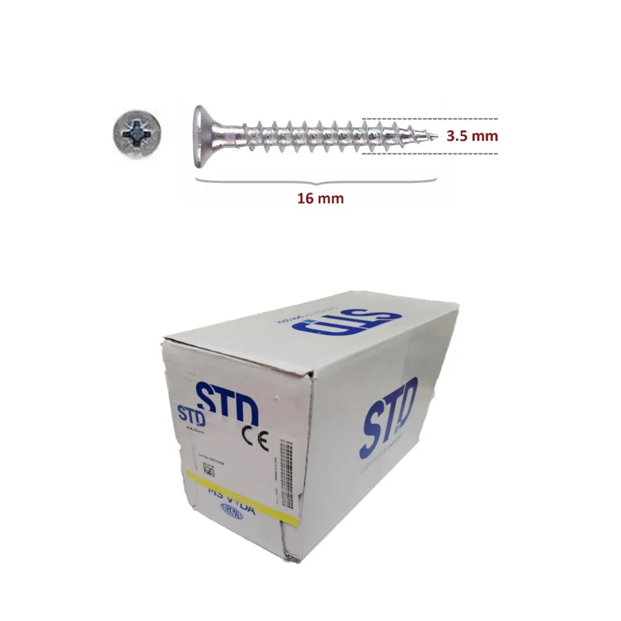 STD Ağaç ve Sunta Vidası 3.5x16 Kutu 1000 Adet