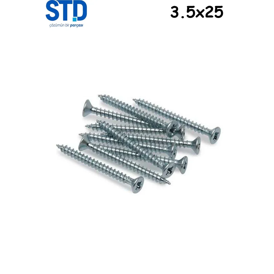 STD Ağaç ve Sunta Vidası 3.5x25 100 Adet