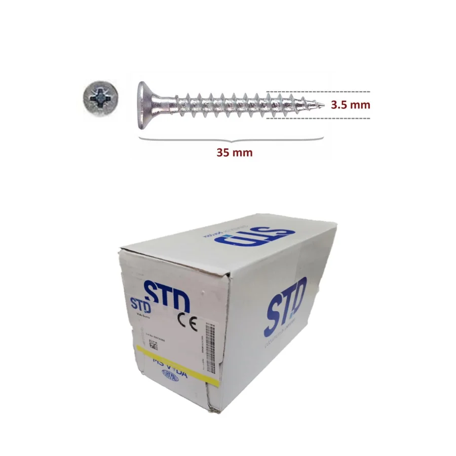 STD Ağaç ve Sunta Vidası 3.5x35 Kutu 1000 Adet