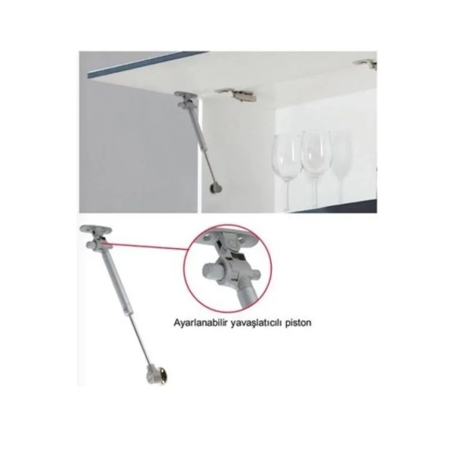 STD Frenli Gazlı Piston 100N Dolap Kapak Amortisörü