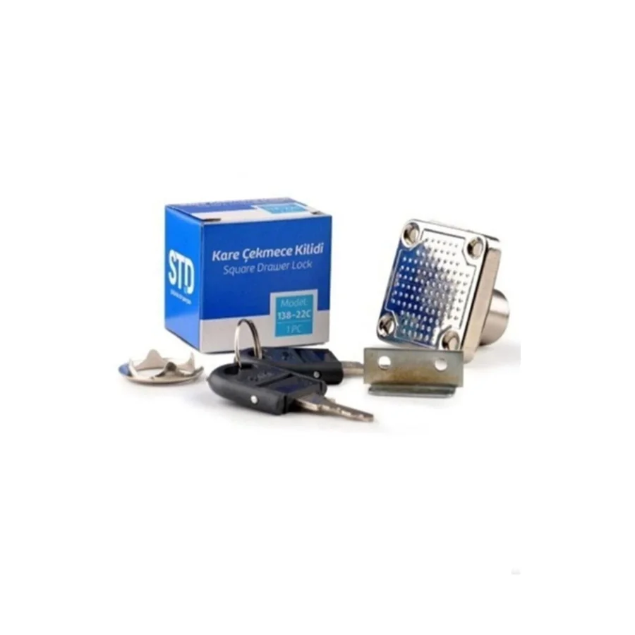 STD Katlanır Anahtarlı Kare Çekmece Kilidi Kapak Dolap Posta Kutusu Kilit 1 Koli 240 Adet