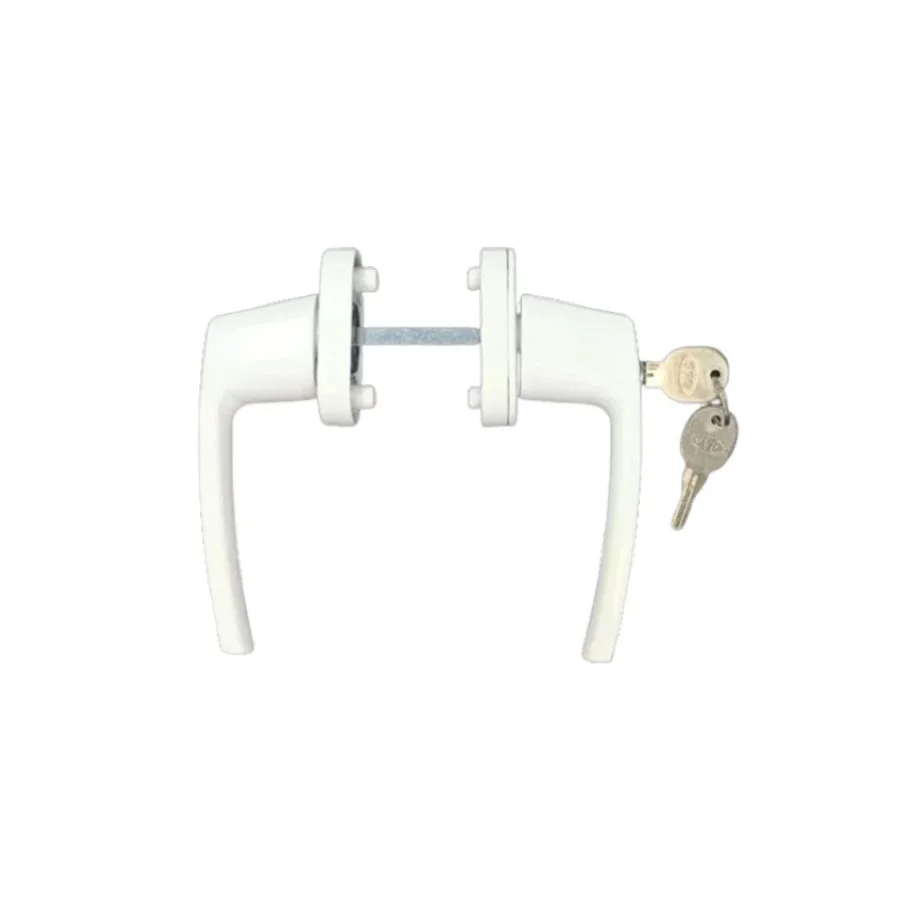 STD PVC Kilitli Pencere Kolu Çiftli Alüminyum Beyaz