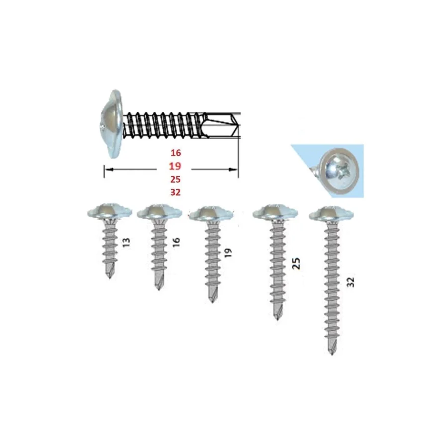 STD Rysb Pul Başlı Akıllı Vida Matkap Uçlu 3.9x25 Kutu 1250 Adet