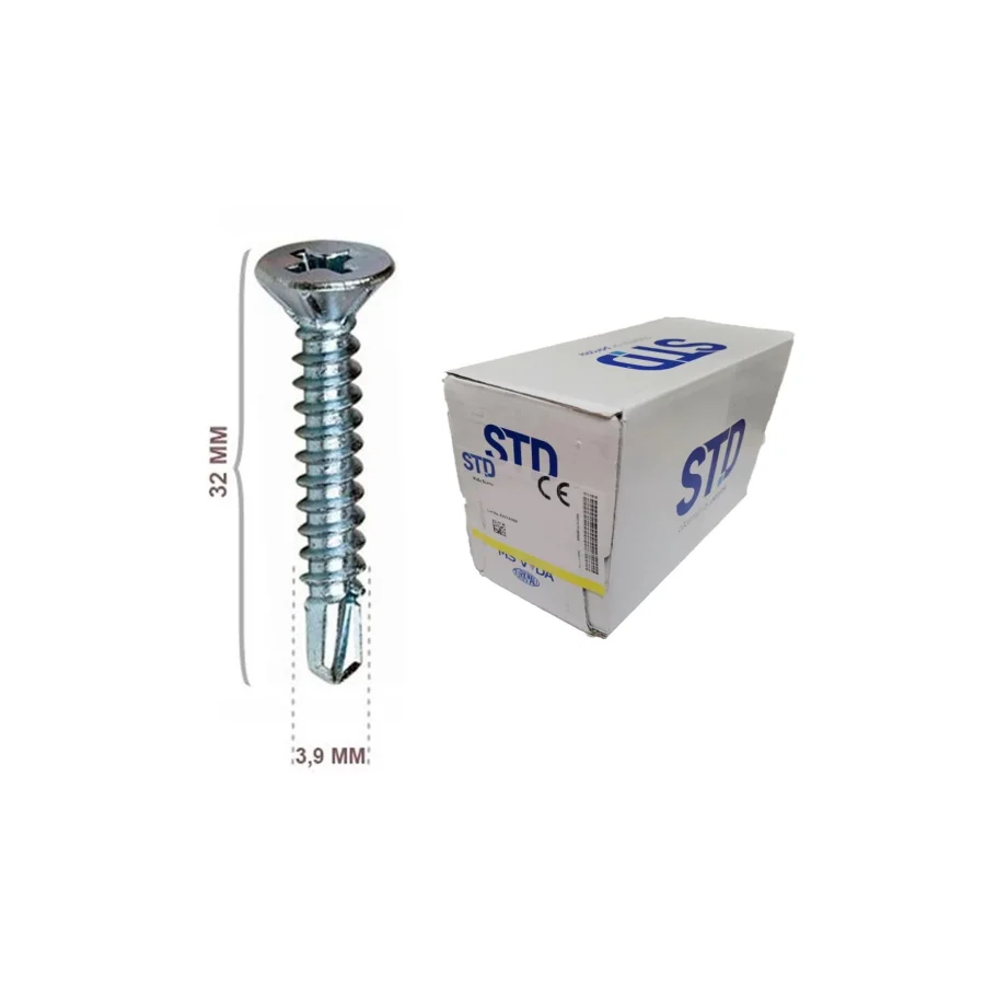 STD YHB Matkap Uçlu Akıllı Vida 3.9x32 Kutu 1250 Adet