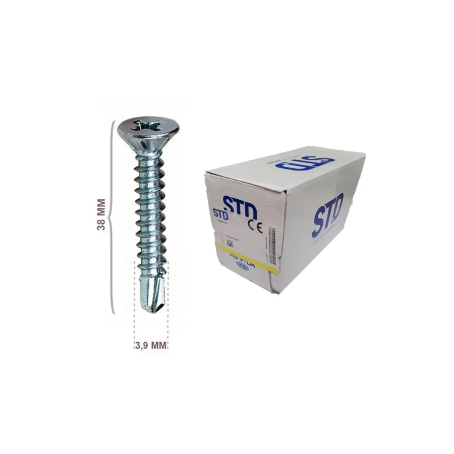 STD YHB Matkap Uçlu Akıllı Vida 3.9x38 Kutu 750 Adet
