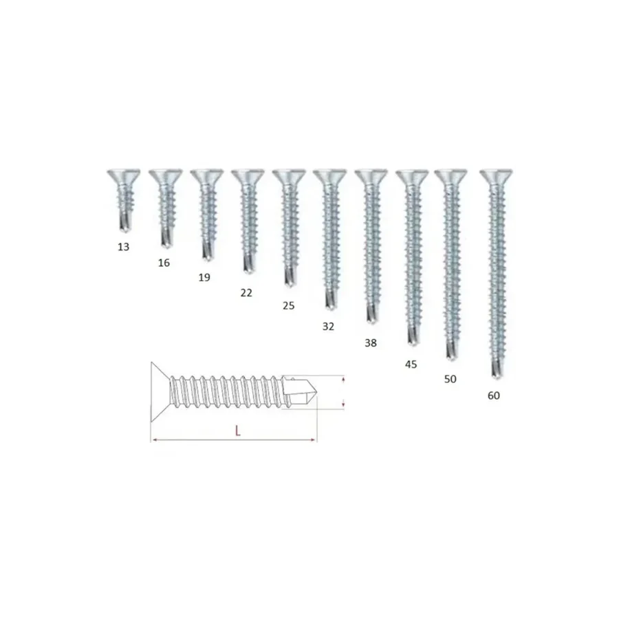 STD YHB Matkap Uçlu Akıllı Vida 3.9x38 Kutu 750 Adet