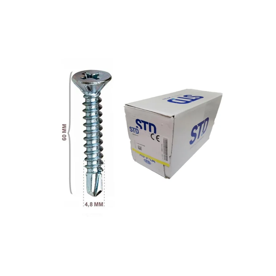 STD YHB Matkap Uçlu Akıllı Vida 4.8x60 Kutu 300 Adet