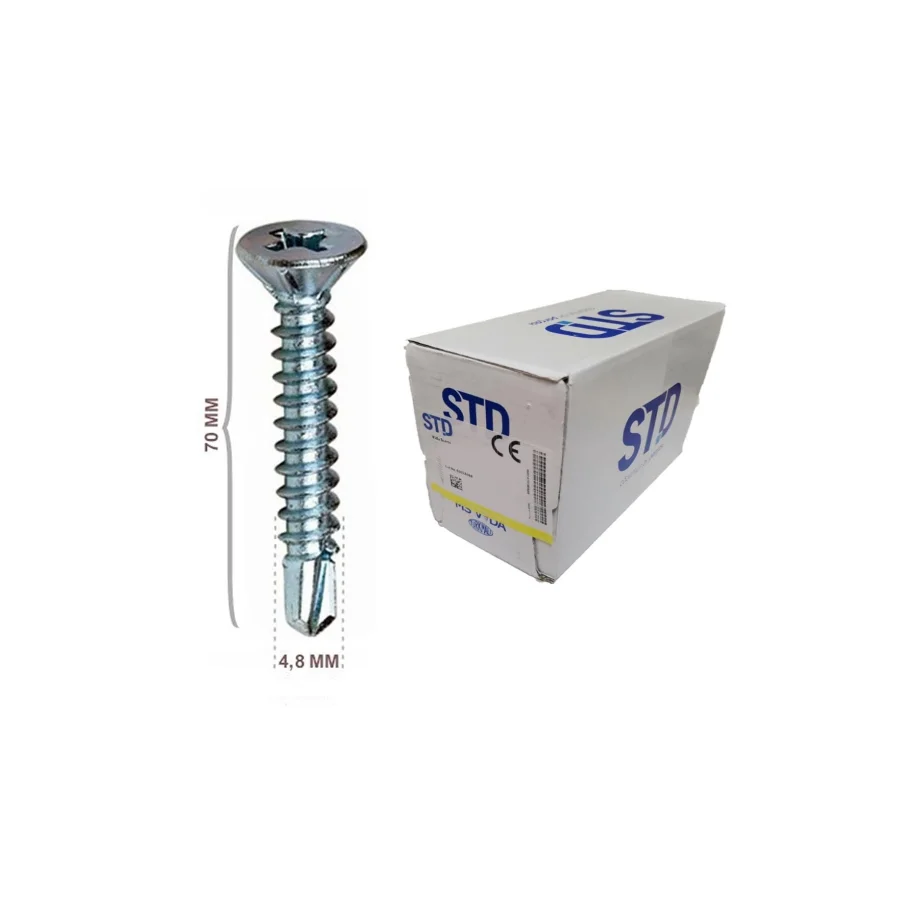 STD YHB Matkap Uçlu Akıllı Vida 4.8x70 Kutu 250 Adet