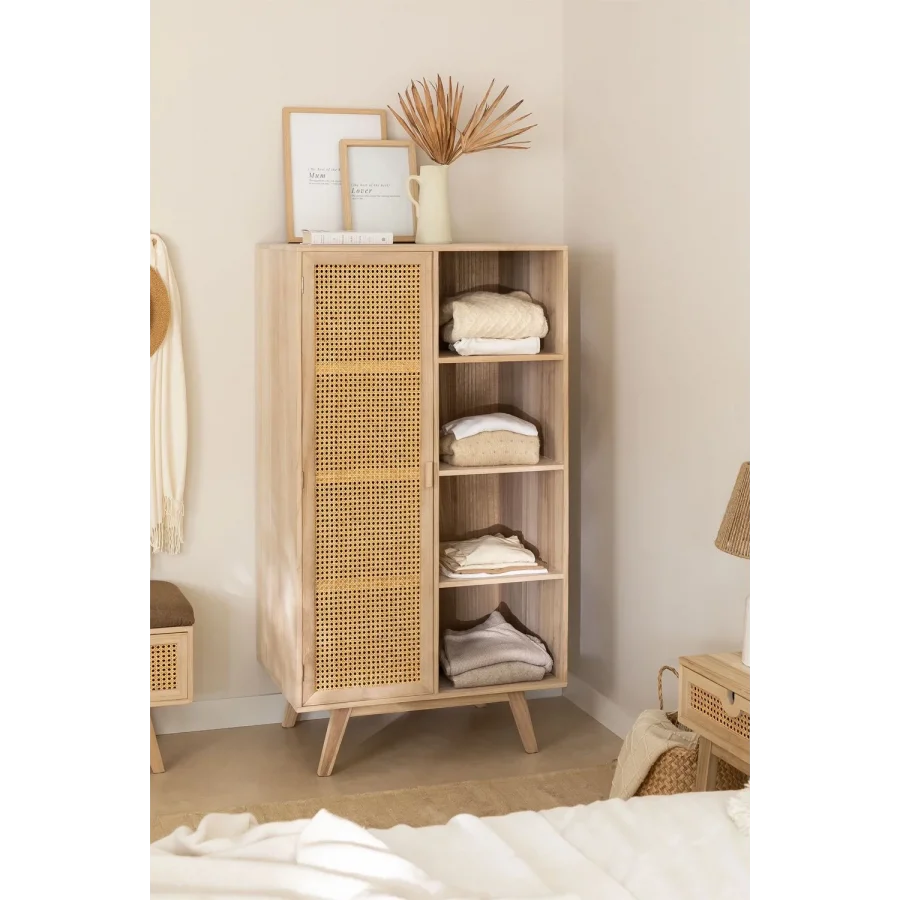 Tek Hazeran Kapaklı Modern Ahşap Gardrop, Dolap 80x150x57 Cm