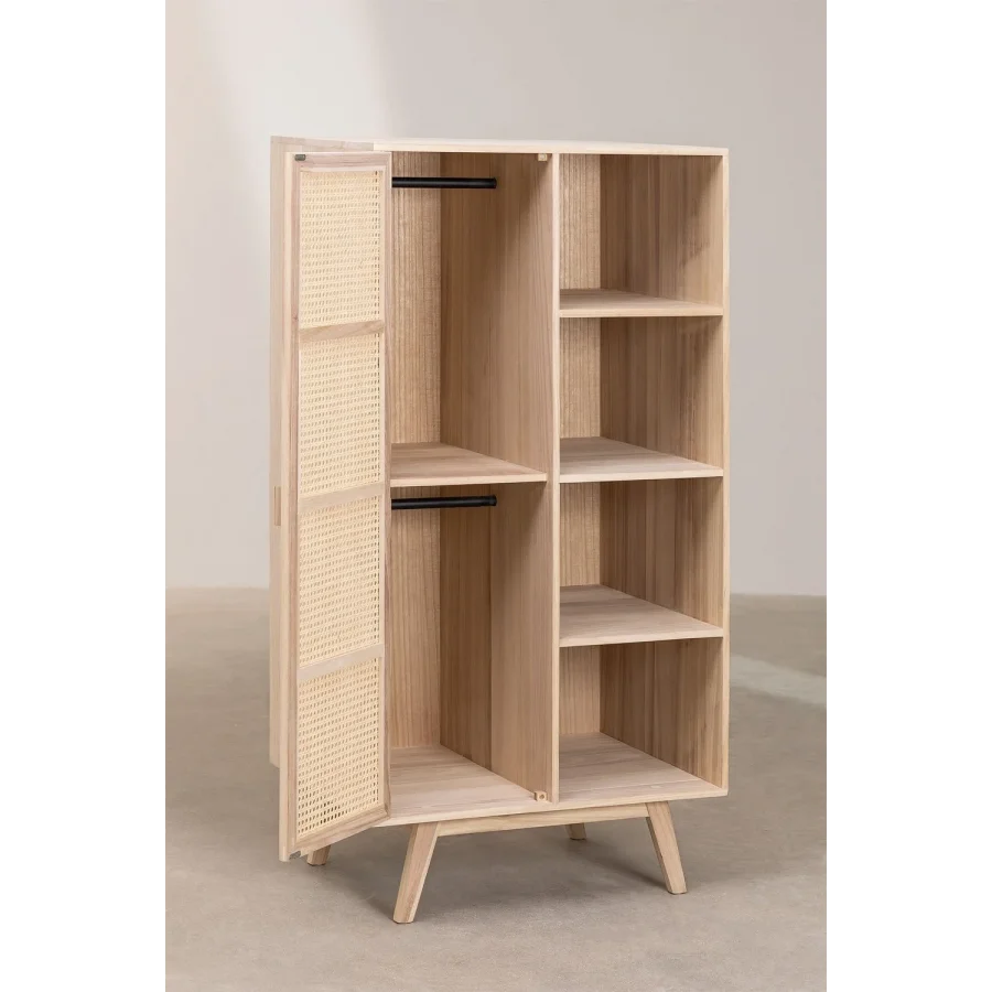 Tek Hazeran Kapaklı Modern Ahşap Gardrop, Dolap 80x150x57 Cm