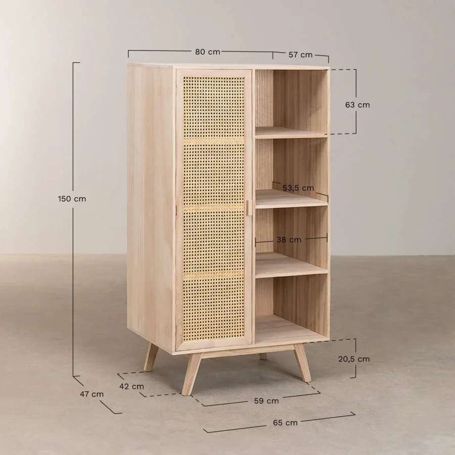 Tek Hazeran Kapaklı Modern Ahşap Gardrop, Dolap 80x150x57 Cm