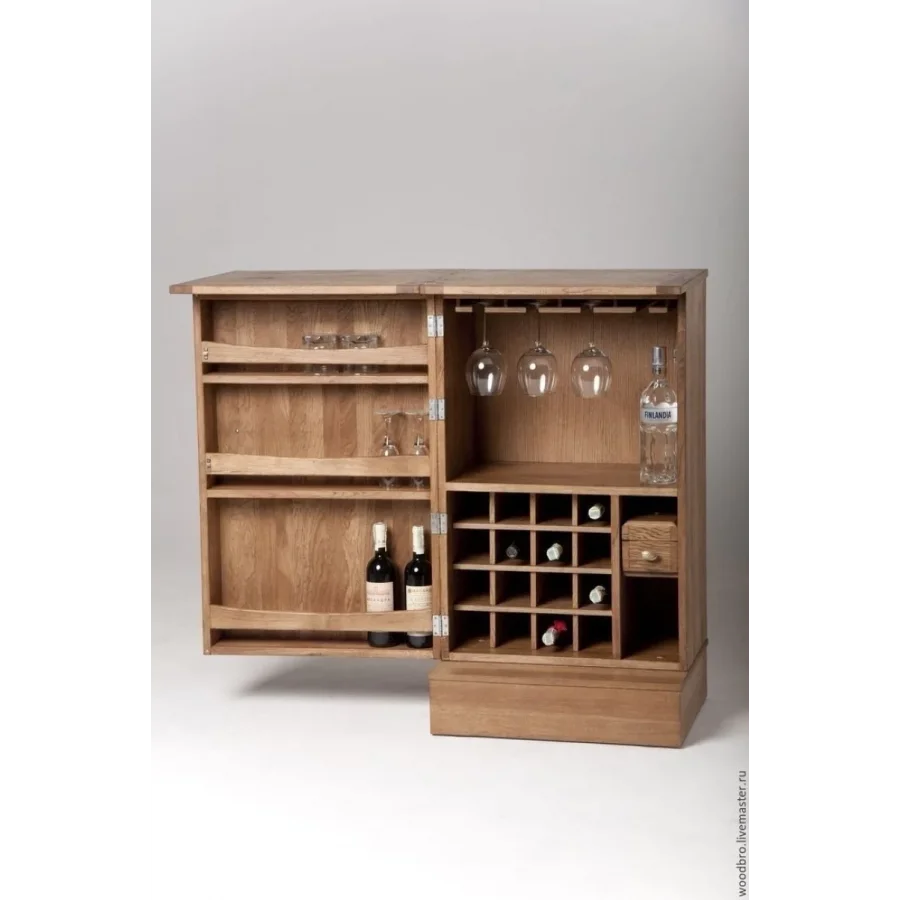 Tek Kapaklı Ahşap Mini Bar Dolabı 60x100x45 Cm
