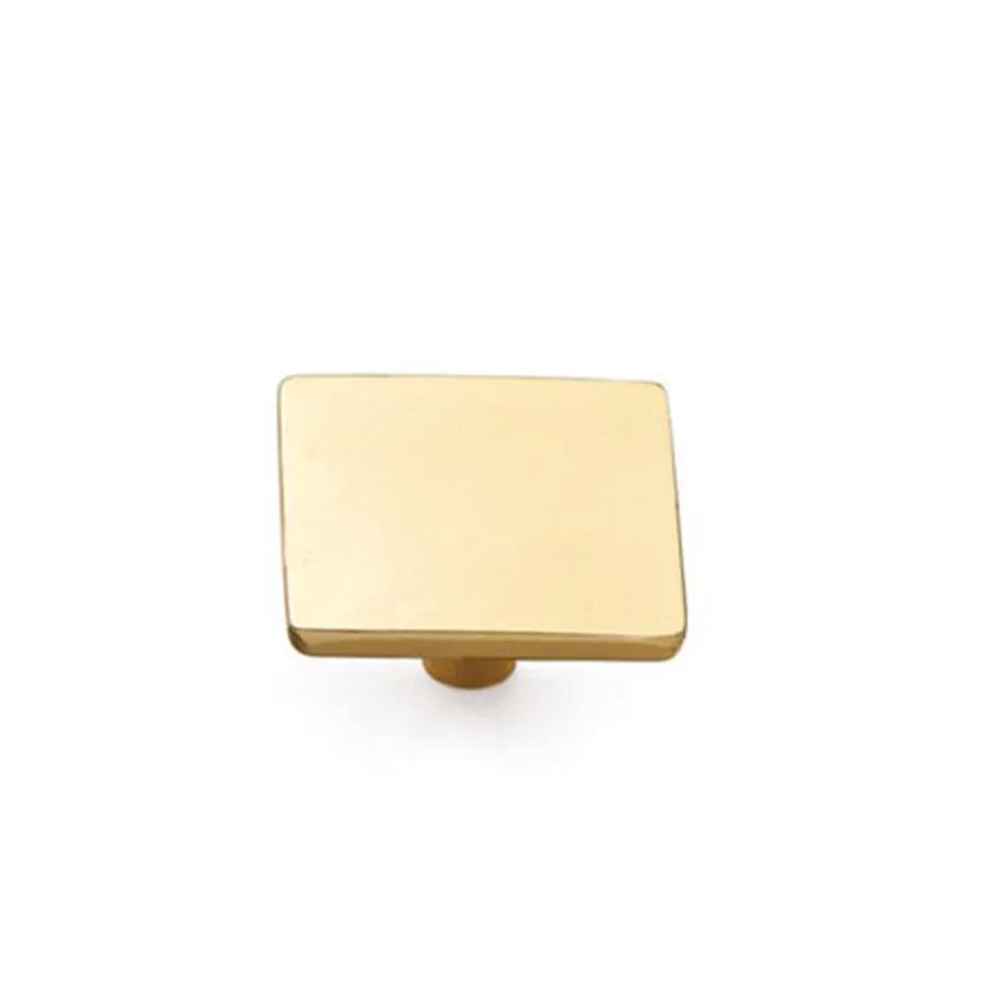 Tek Vidalı Altın Kare Düğme Kulp Mobilya Kulpu Gold