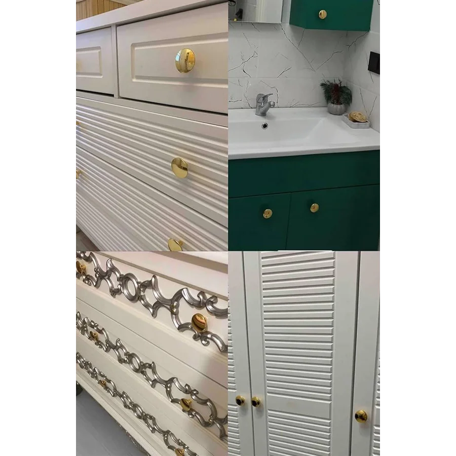 Tek Vidalı Altın Mantar Düğme Kulp Mobilya Dolap Kapak Çekmece Kulpu Gold