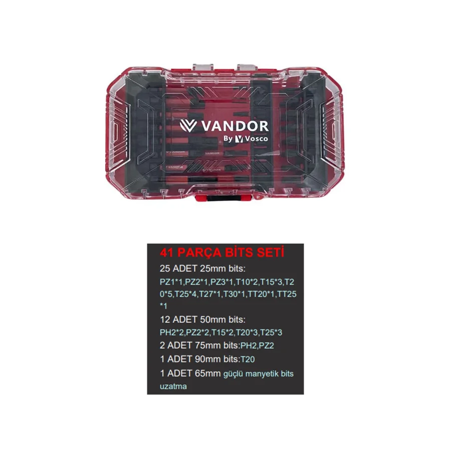Vandor İmpact Vidalama Ucu Bits Seti 41 Parça