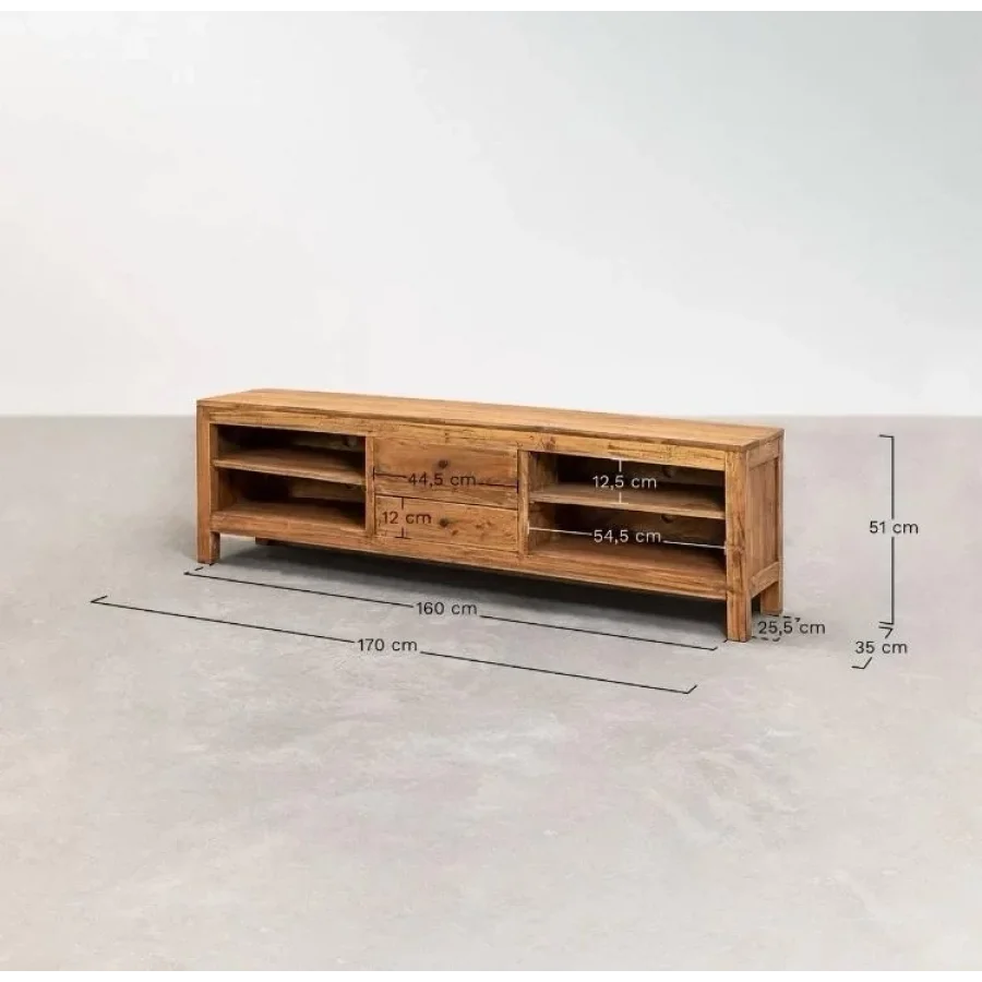 Vintage Model Masif Ahşap Tv Ünitesi 170x52x35 Cm