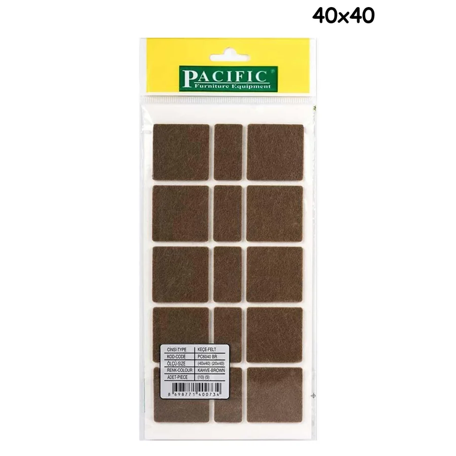 Yapışkanlı Keçe 40x40 mm Masa Sandalye Parke Zemin Koruyucu