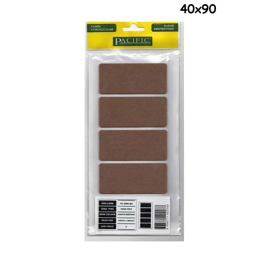 Yapışkanlı Keçe 40x90 mm Masa Sandalye Parke Zemin Koruyucu