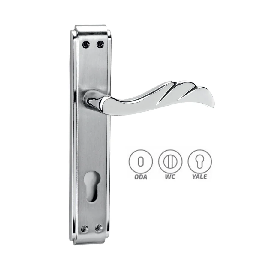 Yonca Aynalı Zamak Kapı Kolu Takım