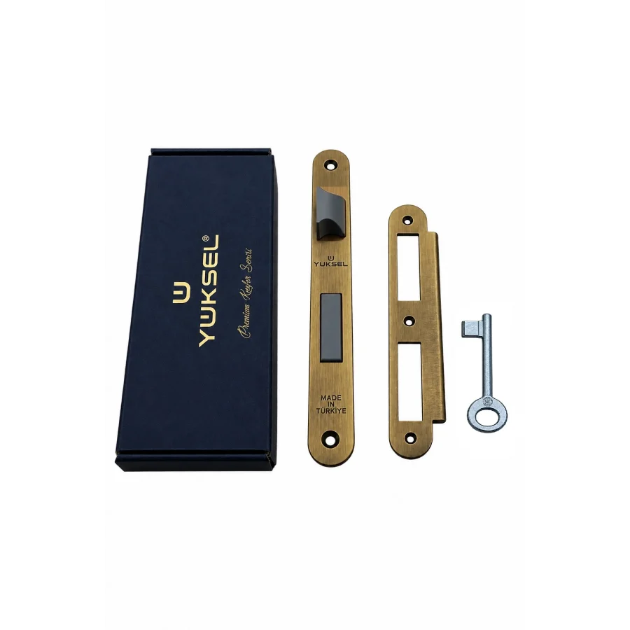 Yüksel Antik Sarı Sessiz Kilit 40 Mm / 40x23 İç Kapı Kilidi