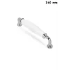 160 mm Krom Beyaz Polimer Kulp Çekmece Dolap Mobilya Kulpu