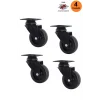 4 Adet 75lik Döner Tablalı Siyah Teker Bilyalı Mobilya Tekerleği