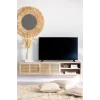 Ahşap Çift Hazeran Kapaklı Bölmeli Duvar Tv Ünitesi 150x30x36 Cm