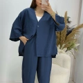 Tek Düğmeli Tensel Takım İndigo