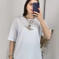 Beyaz Gold Taş İşlemeli Kuşlu Tişört